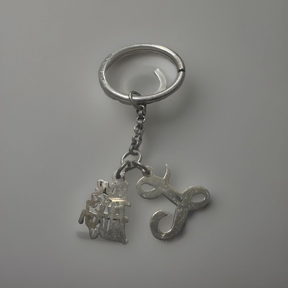 JAMES AVERY Rare 925 Sterling Silver (HPO) KEY CHAIN 1-1/2" LONG WITH 2 CHARMS